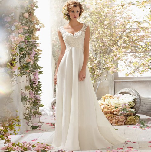 Women's Wedding Dress Minimalist Open Back Waist Pulling Tail Wedding Dress