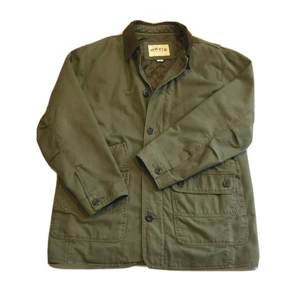 Orvis Barn Jacket Field Coat Quilted Lined Canvas Corduroy Collar Mens