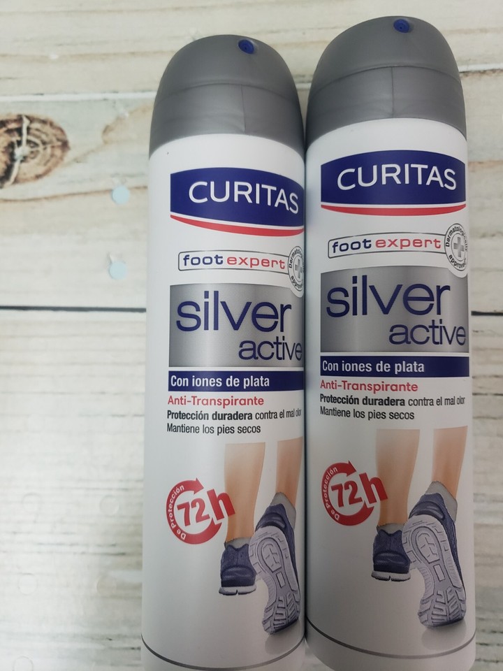 CURITAS 2 Pack Antifungal Athlete's Foot Antiperspirant Silver Active 5