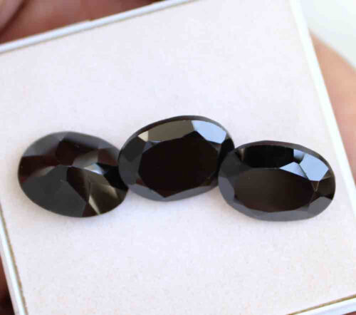 36.00 Ct Genuine Natural Black Spinel AAA Rated Oval Faceted Cut Loose Stones
