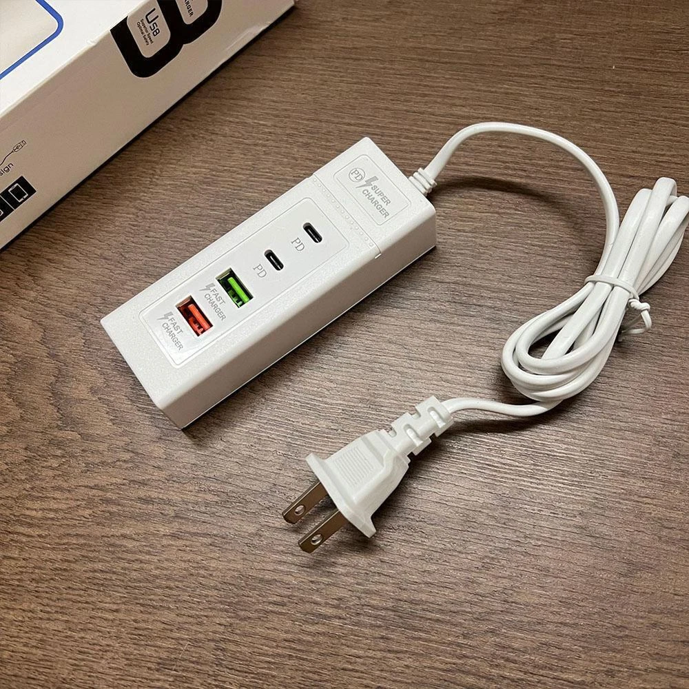 4-Port USB Hub with PD Type-C Fast Charging for Travel