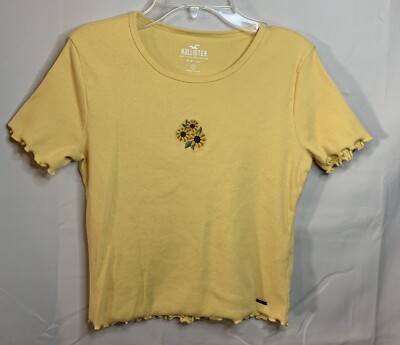 Girl's Hollister Size S- Yellow Sleeve Casual Daisy Shirt Top CP