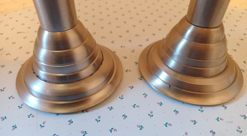Juego de 2 candelabros de metal plateado - 8,5 pulgadas - Elegante buen estado usado - Imagen 3 de 9