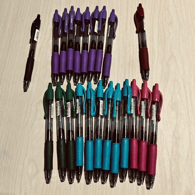 22 Pilot Pens G2 Retractable Gel Ball Point Pen 0.7mm Fine Office School Lot