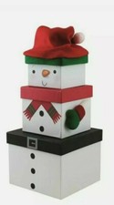 SNOW MAN 3 Gift Boxes Set Storage Decoration Christmas, Xmas, Gift