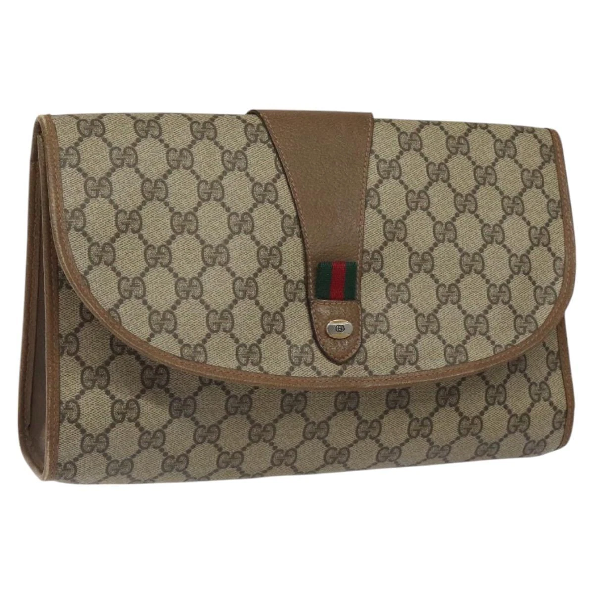 Sac GUCCI GG Supreme Web Sherry Line PVC beige vert rouge 89 01 031 authentique 117063