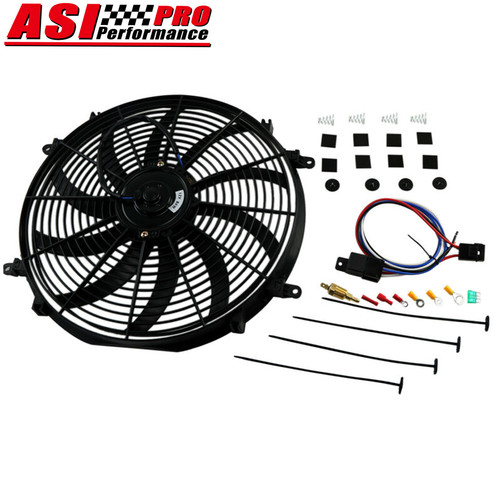 16" ELECTRIC COOLING FAN & THERMOSTAT WIRING SWITCH RELAY KIT eBay
