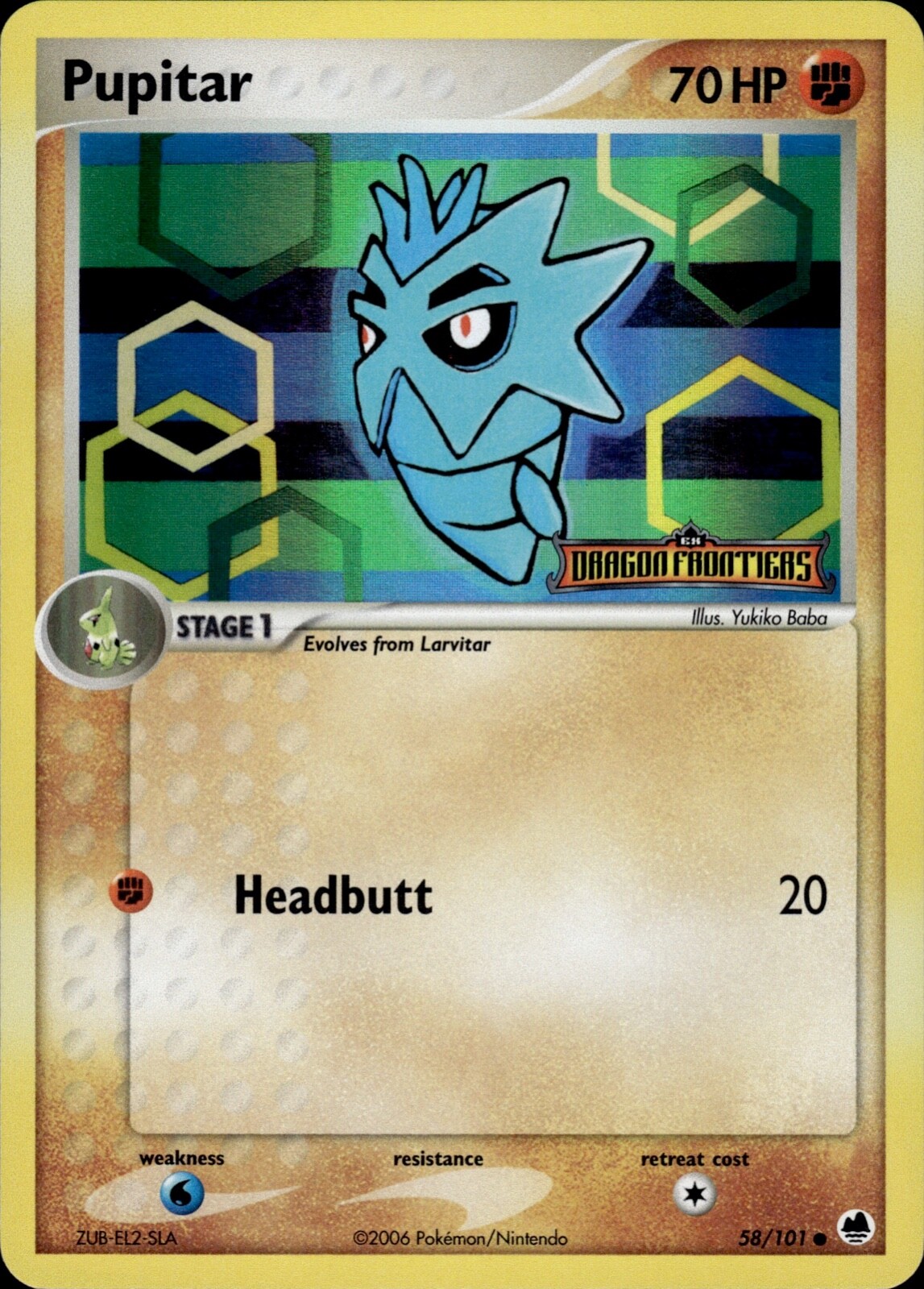 Pupitar 58/101 Reverse Holo Ex Dragon Frontiers Pokémon Card NM/LP