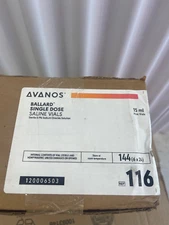 Box of 144 Avanos Ballard Single Dose Saline Vials 0.9% 15 ml Pink Vials Sterile