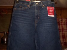 LEVI STRAUSS WOMENS HIGH RISE STRAIGHT STRETCH JEANS SIZE 2/W26 DENIM BLUE NEW