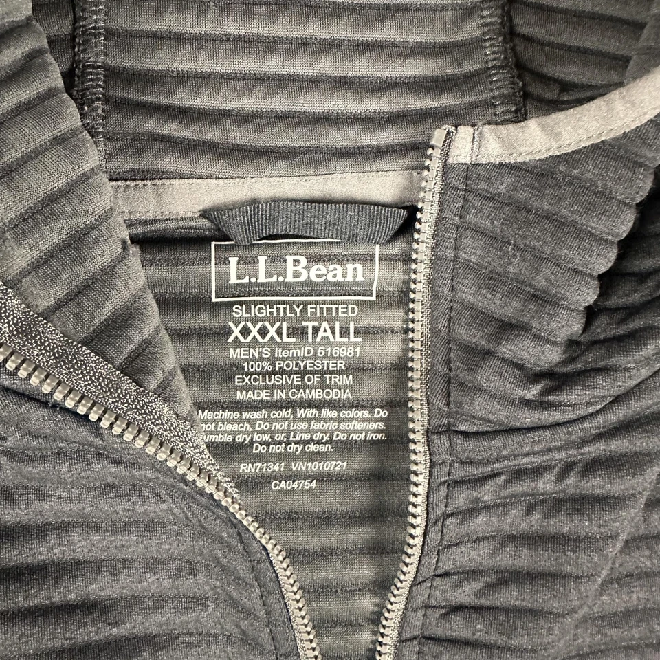 Sudadera con Capucha L.L.Bean Para Hombres 3XL Alta Gris Cuarto Cremallera Pullover Texturizado Canguro Bolsillo Foto 2 de 4
