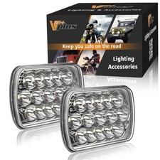Partsam 2PCS Rectangle H6054 LED Headlights 5x7 7x6 Headlamp Hi/Low Sealed Be...