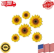 Thyle 6 Pcs Sunflower Wall Decor Wood Sunflower Wall Art Farmhouse Flower Decora
