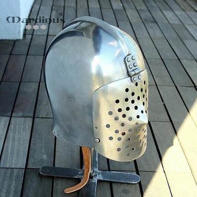 Medieval Battle Bascinet Helmet 18 Gauge Steel Cosplay Helmet