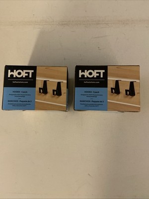 2 Boxes HOFT Hooks 2 Pk of 1.5-in W x 3-in H Black Steel Outdoor Privacy Screen