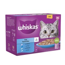 48x 85g - Whiskas Senior 1+ Fish Favourites in Jelly Wet Cat Food Pouches 3.92 per kilo