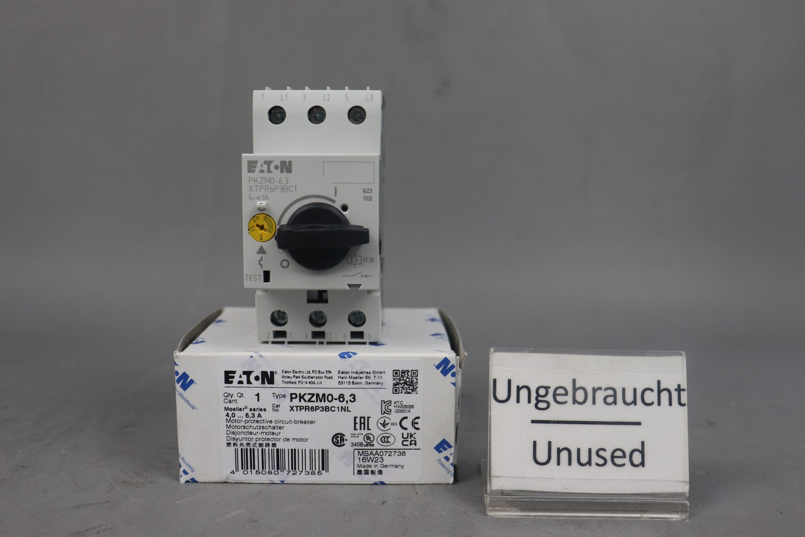 Eaton PKZM0-6,3 072738 Interrupteur de Protection Du Moteur 4,0 6,3A