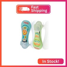 Nuby Baby Care Nail Clippers, 2 Count, Green/Aqua