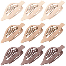 Versatile 9 Count Matte Claw Clips for Thick Thin Hair - Classic Beige Set