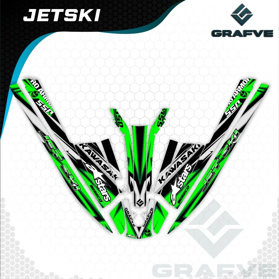 Kawasaki Jet Ski 550 Sx 440 Js Kit Gráficos Calcomanías Adhesivas Envoltura 550SX 440JS Foto 2 de 2