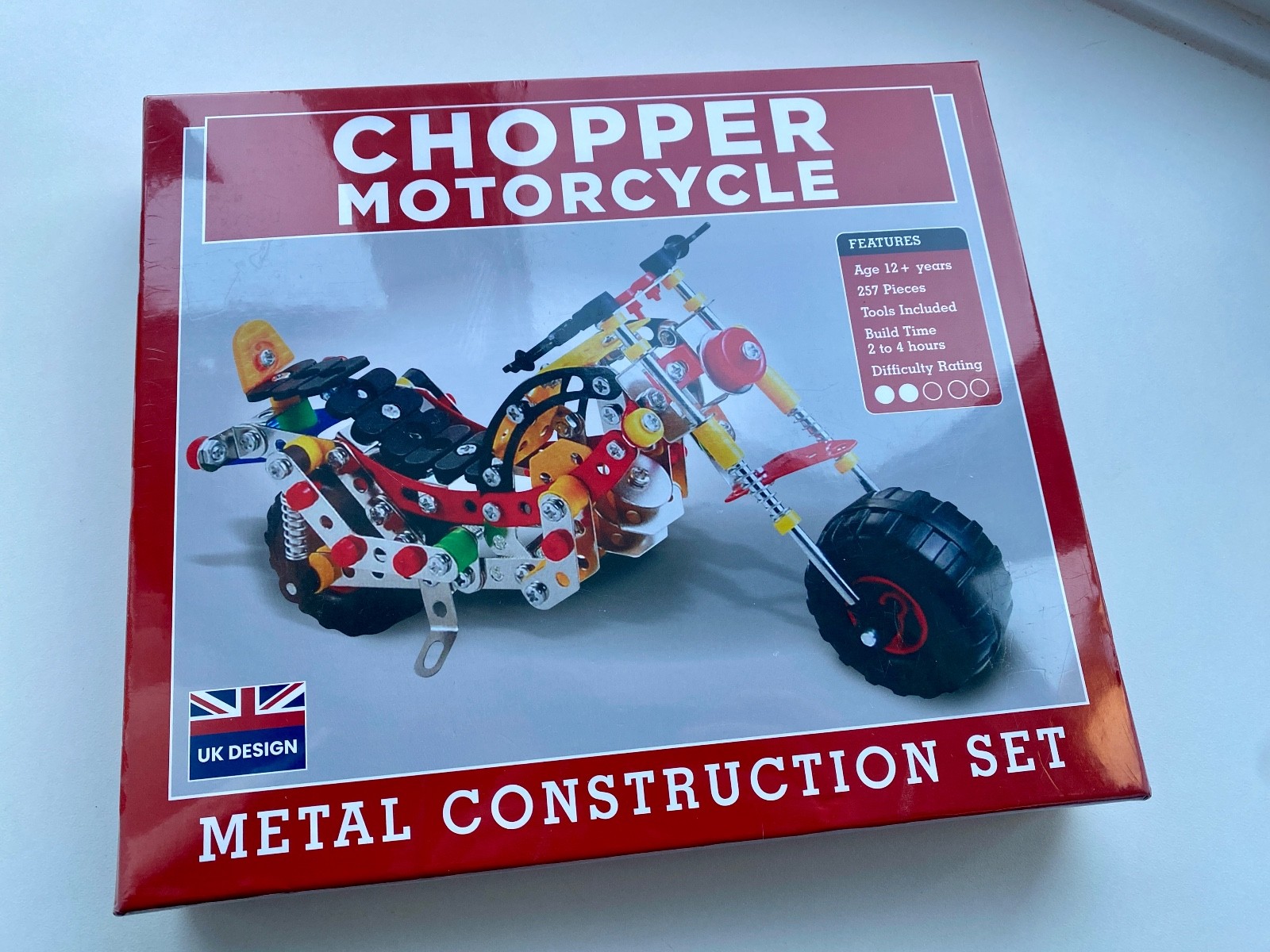 Chopper Motorcycle Metal Construction Set Kit - Tools Included - New & Sealed