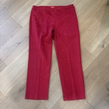 O OSCAR DE LA RENTA Red Paisley Jacquard Pants Trousers Y2K B