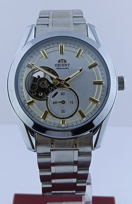 Vintage Men's Orient Classic Open Heart White Dial Working Condition Wristwatch