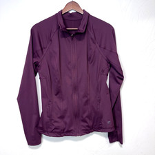 Fila Sport Purple Athletic Jacket Full Zip Running Training Activewear Womens M