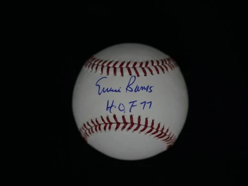 ERNIE BANKS SIGNED OFFICIAL MAJOR LEAGUE BASEBALL  W/ "HOF 77" - JSA COA