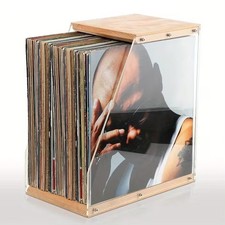 Vinyl Record Storage Rack Clear Acrylic Display Holds 60 LP Organizer Stand UK
