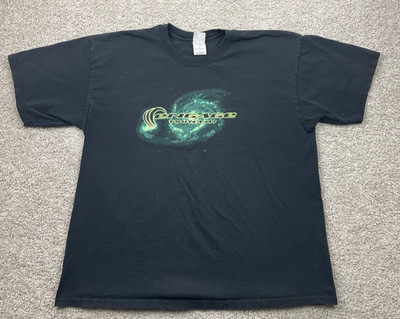 Vintage engage Tsunami Shirt Men's XL Black Faded Graphic Tee Grunge Y2K