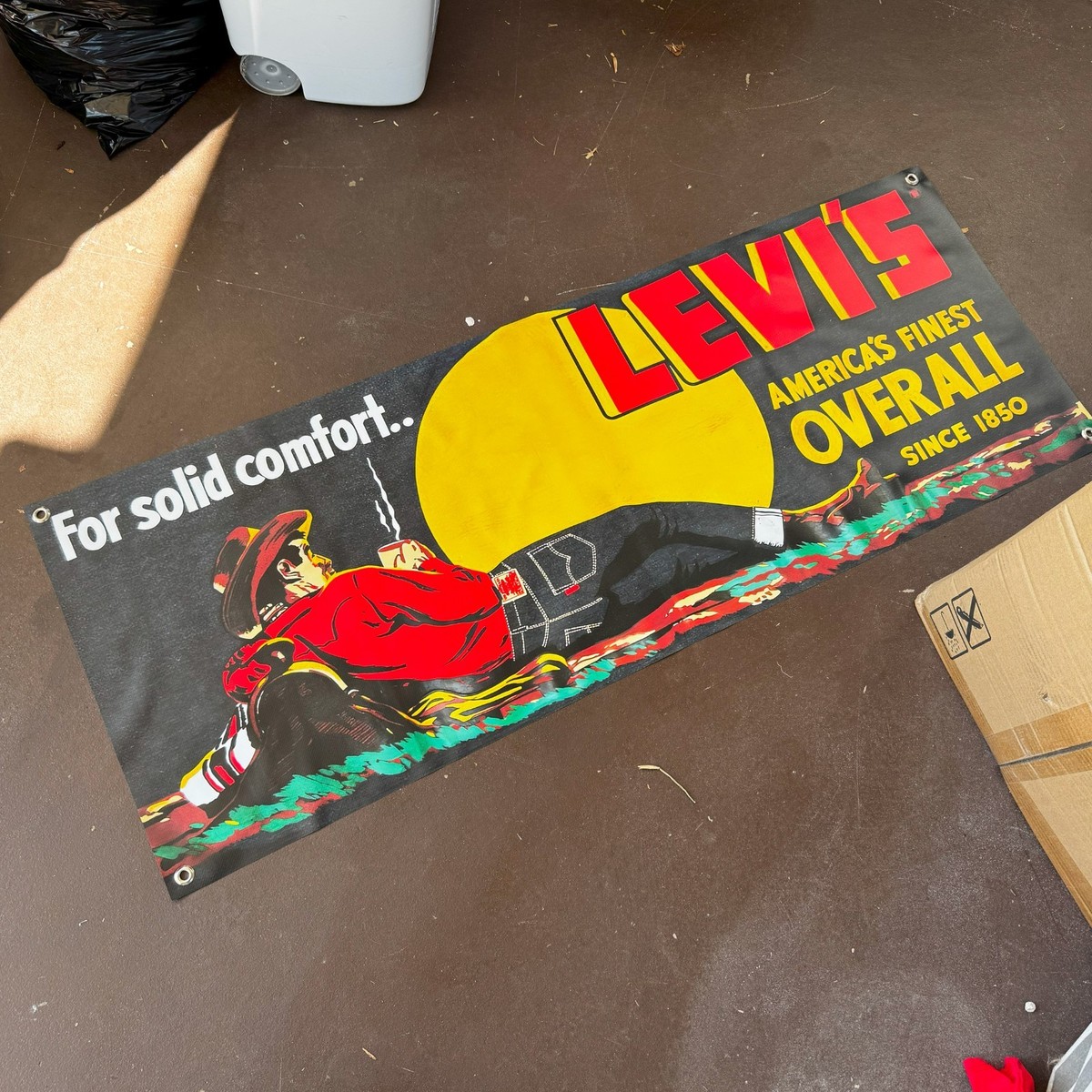 Levi's “For Solid Comfort” Banner 4FT – Vintage Style 1930s Cowboy