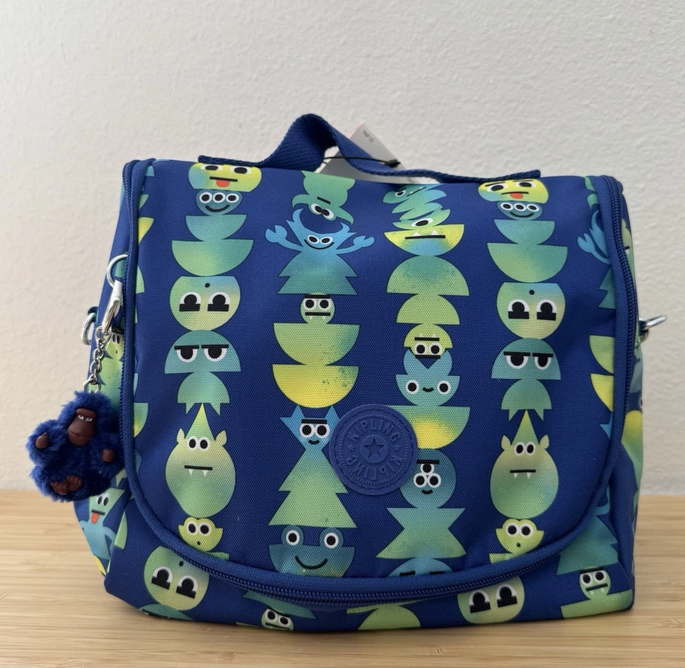 KIPLING Kichirou Lunch Food Bag Monster Print Blue - Image 4 of 4