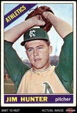 1966 Topps #36 Catfish Hunter Athletics HOF 4.5 - VG/EX+