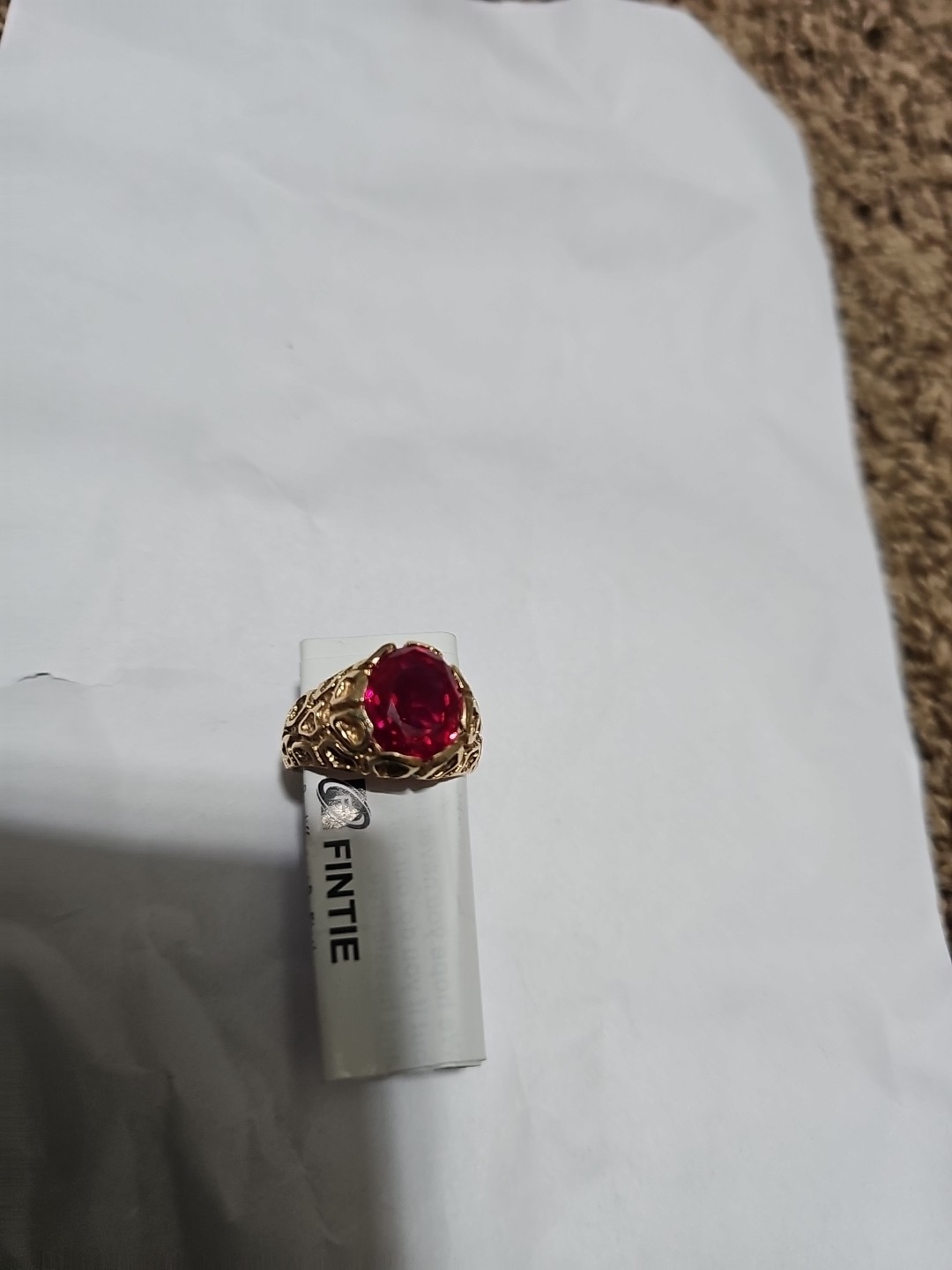 14 k gold with burma ruby ring - image 1