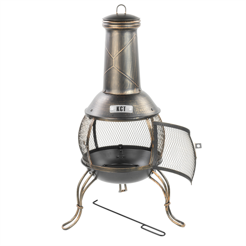 CLASSICAL CHIMINEA GARDEN PATIO HEATER WITH CHIMNEY OUTDOOR LOG WOOD BURNER - Picture 2 of 7