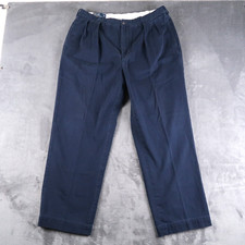 Vintage Polo Ralph Lauren Andrew Pants Men Size 36x30 Blue Cotton Pleated Front