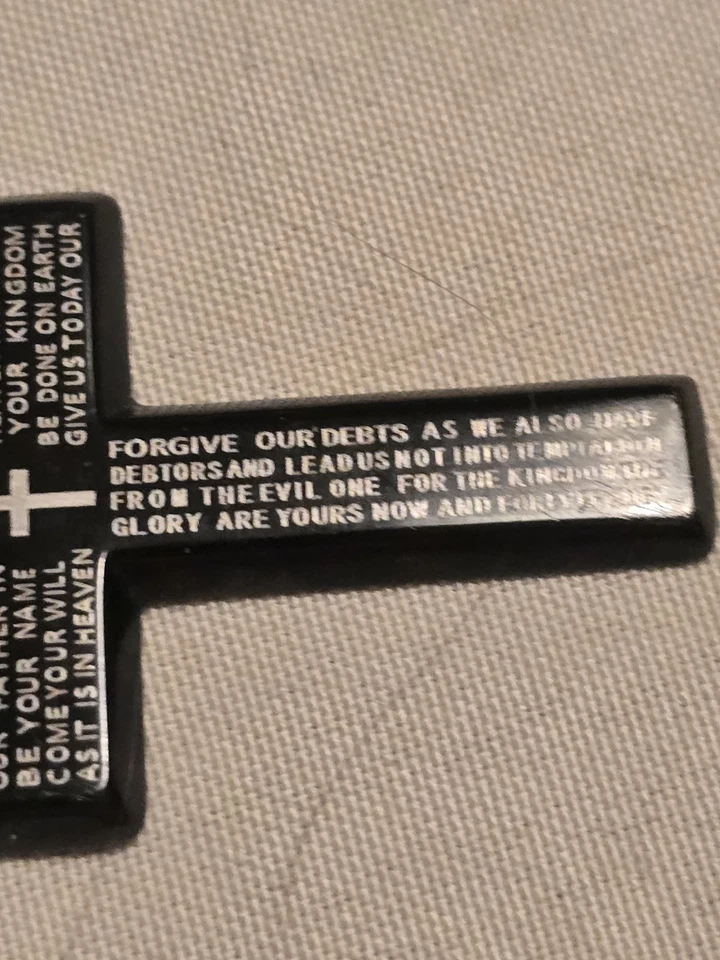 Collar Cruz Oración Señores Titanio Acero Inoxidable Colgante Foto 4 de 4