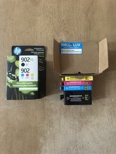 GENUINE 4-PACK HP 902XL BLACK 902 COLOR C/M/Y INK NEW PLUS FREE Non-OEM 4pack