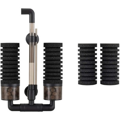Modern Aquarium Double Sponge Filter with Ceramic Media Balls for Healthy Fish