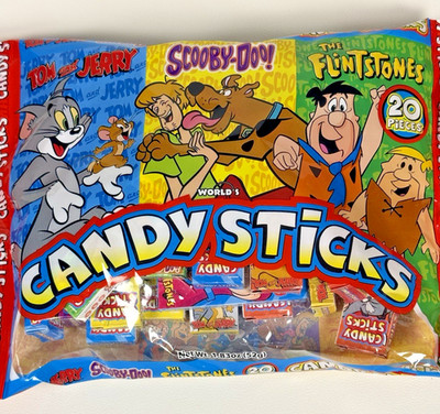 Candy Cigarettes Candy Sticks 1.83 oz 20 Count Tom Jerry Scooby Doo Cartoon