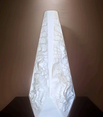 AK Kaiser OP Art Fossil Vase Bisque Porcelain 1970 W German Manfred Frey MCM