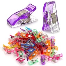 Sewing Clips 100 Pcs, Transparent Acrylic Clips, Crafting Tools, Multicolor