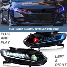 Red Devil Eyes LED Headlight For Honda Accord 2018-2022 Front Lamp Assembly Pair