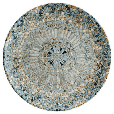 12er Set Teller Mosaik blau Porzellan 21 cm - Bonnà - Restaurant