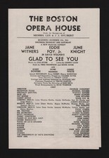 Jule Styne (Debut) "GLAD TO SEE YOU" Jane Withers / Eddie Foy 1944 FLOP Playbill
