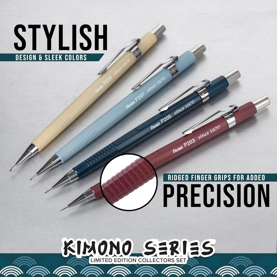 Juego de lápices mecánicos Pentel P200 serie Kimono de 4-0,3/0,5/0,7/0,9 mm Foto 4 de 4