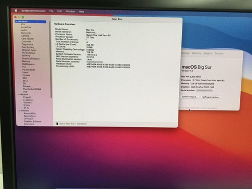Apple Mac Pro A1481 Late 2013 3.7Ghz Quad Core 128GB RAM 512GB SSD FirePro D300 - Picture 4 of 7