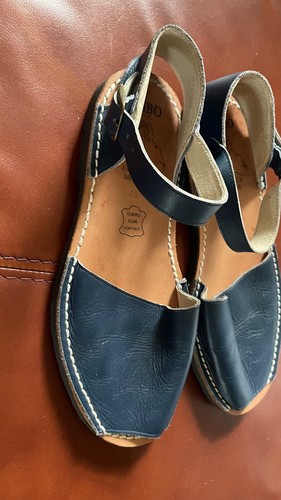 MIBO FABRICAT A MENORCA LEATHER HANDMADE WEDGE SANDAL.SIZE UK 5.EUR 38.GREAT CON - Foto 8 di 17