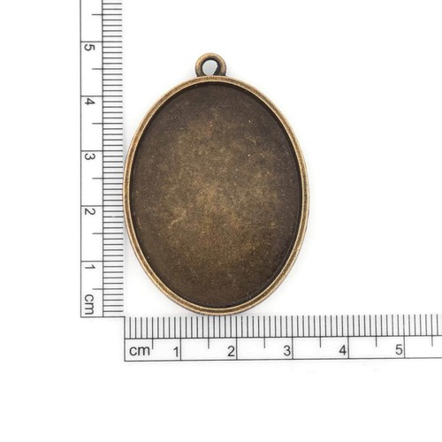 Vintageparts schlichte Fassungen für 40 x 30 mm Cabochons in antik Bronzefarben - Bild 4 von 4
